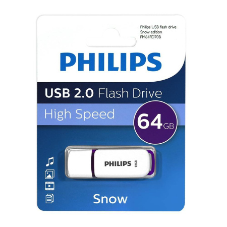 Флеш накопитель 64GB PHILIPS SNOW2.0 64GB, USB 2.0, купить в Краснодаре