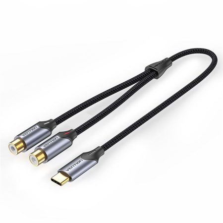 Переходник-разветвитель Vention гибкий USB-C M Vention BGVHF USB-C M / 2RCA F, купить в Краснодаре