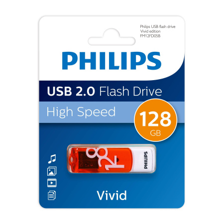 Флеш накопитель 128GB PHILIPS VIVID2.0 128GB, USB 2.0, купить в Краснодаре