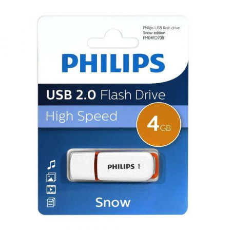 Флеш накопитель 4GB PHILIPS SNOW2.0 4GB, USB 2.0, купить в Краснодаре