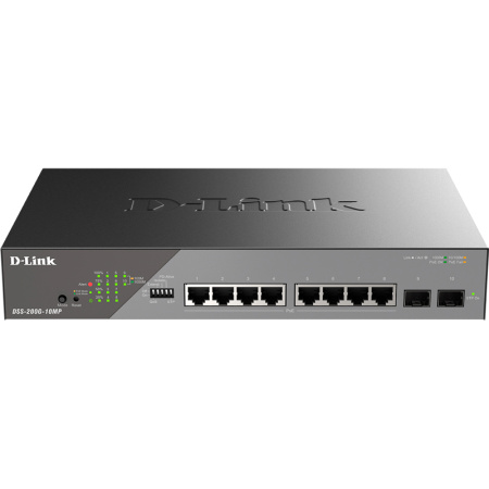 Сетевой коммутатор D-Link DSS-200G-10MP/A1A, купить в Краснодаре