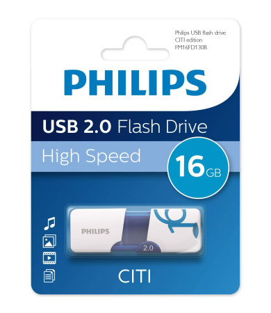 Флеш накопитель 16GB PHILIPS CITI2.0 16GB, USB 2.0, купить в Краснодаре