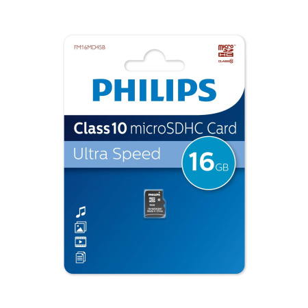 Флеш карта microSD 16GB PHILIPS microSDHC Class 10, купить в Краснодаре